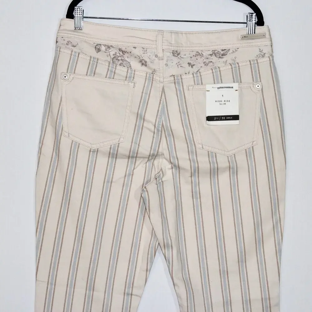 Anthropologie High-Rise Slim Boyfriend Jeans White Size 31